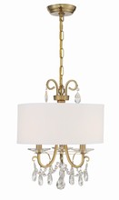 Crystorama 6623-VG-CL-MWP - Othello 3 Light Vibrant Gold Mini Chandelier