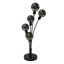 Dainolite 306T-BK - 5LT Incandescent Table Lamp, Black w/ Smoked Glass