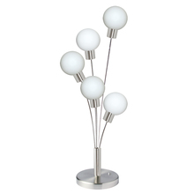 Dainolite 306T-SC - 5LT Incandescent Table Lamp, SC w/White Glass