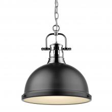 Golden Canada 3602-L CH-BLK - 1 Light Pendant with Chain