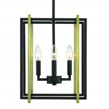 Golden Canada 6070-4 BLK-AB - Tribeca 4-Light Chandelier in Matte Black with Aged Brass Accents