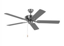 Generation Lighting 5LD52BS - Linden 52'' traditional indoor brushed steel silver ceiling fan with reversible motor