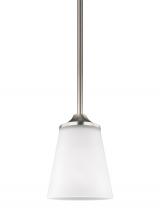 Generation Lighting 6124501-962 - Hanford traditional 1-light indoor dimmable ceiling hanging single pendant light in brushed nickel s