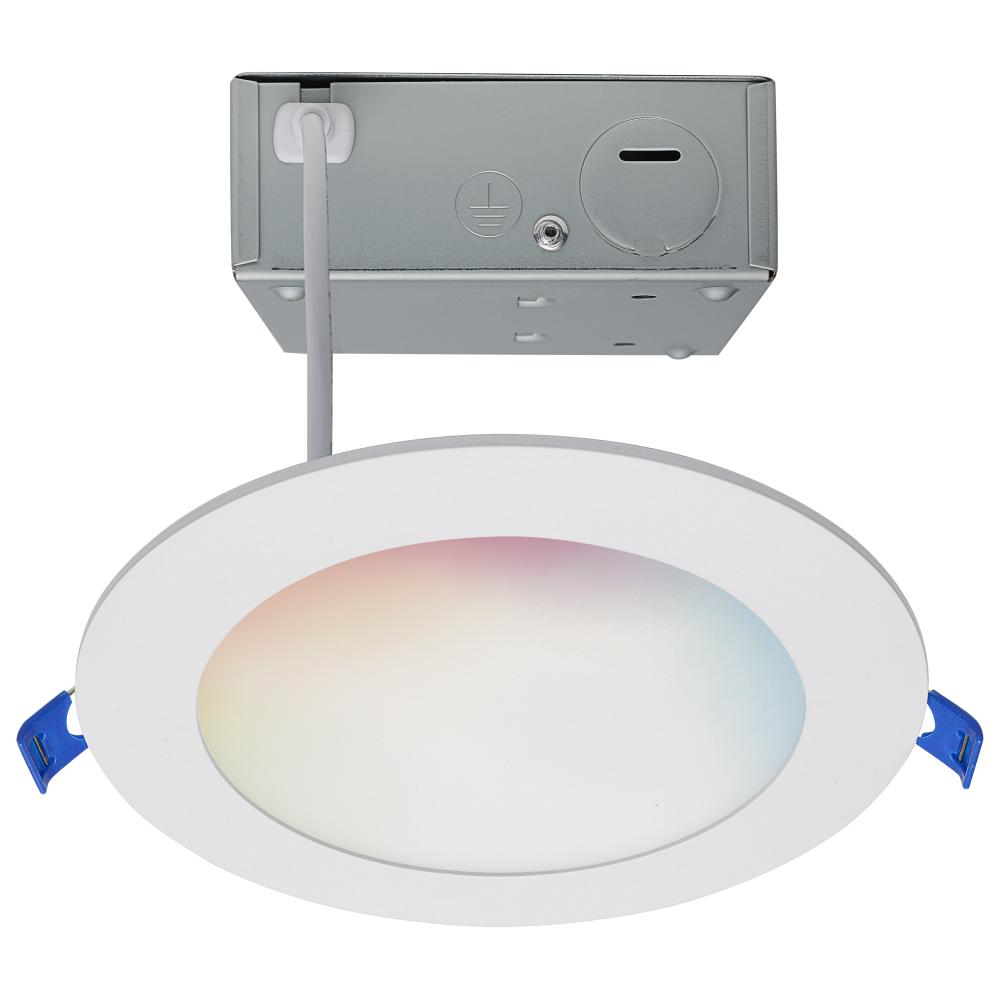 12 Watt; LED Direct Wire; Low Profile Downlight; 6 Inch Round; Starfish IOT; Tunable White and RGB;