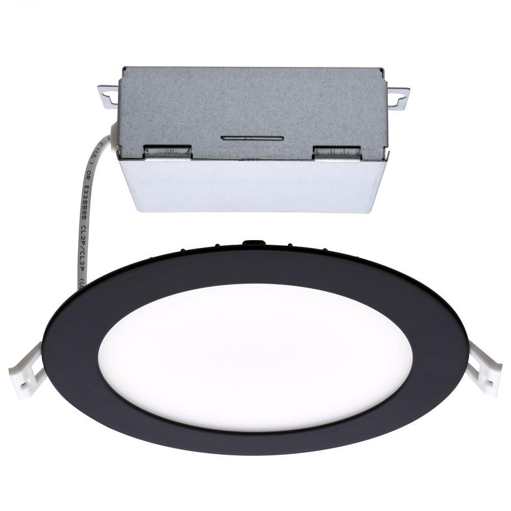 12 Watt; LED Direct Wire Downlight; Edge-lit; 6 inch; CCT Selectable; 120 volt; Dimmable; Round;