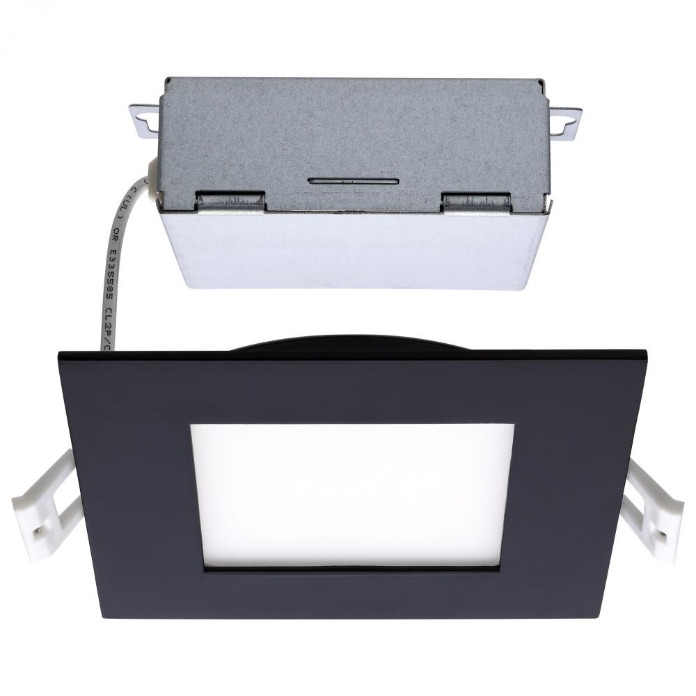 10 Watt; LED Direct Wire Downlight; Edge-lit; 4 inch; CCT Selectable; 120 volt; Dimmable; Square;