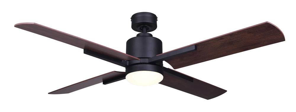 LOXLEY BK, Fan 52" MBK Color, 4 Plywood Blades, Rustic Maple, Flat Opal Glass, Dual, 1x20W