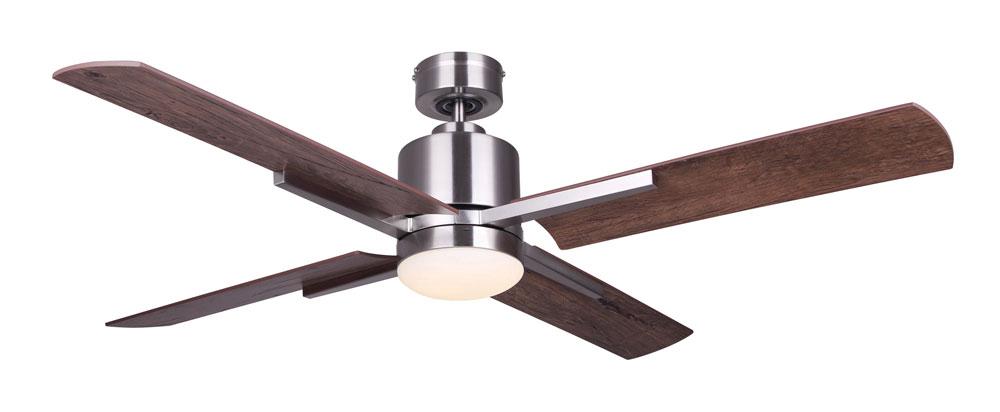 LOXLEY BN, Fan 52", 4 Plywood Blades, Weathered Chestnut, 7inch Flat Opal Glass, Dual