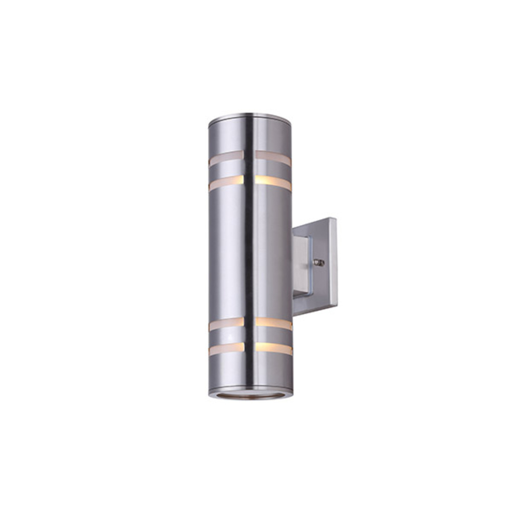 Tay, 2 Lt Outdoor Down Light, Stainless Steel, Glass Diffusers on Top and Bottom