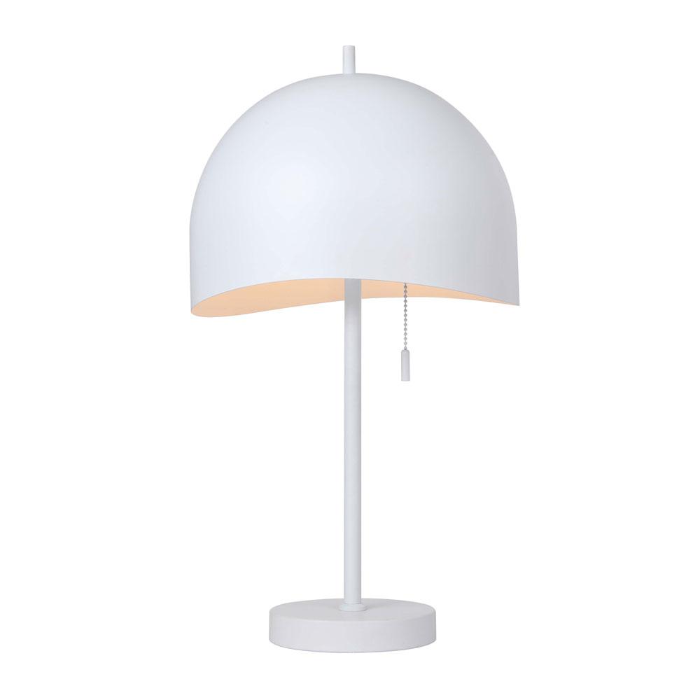 HENLEE, ITL1122A21WH, MWH Color, 1 Lt Table Lamp, 60W Type A, On-Off Pull Chain, 11.75" W x 21.2