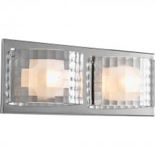 Progress P2824-15WB - Two Light Polished Chrome Clear Textured Glass Vanity