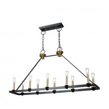 Artcraft AC11980BB - Notting Hill Collection 10-Light Island/Pool Table Black and Brushed Brass