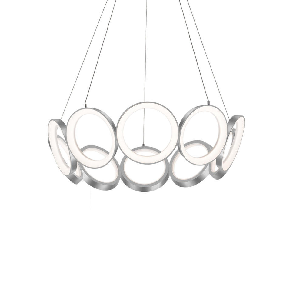 Oros 29-in Antique Silver LED Chandeliers