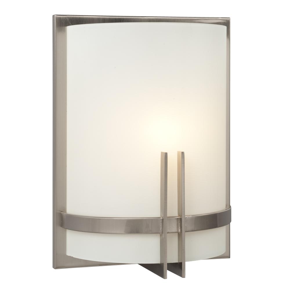 Wall Sconce - Brushed Nickel with Frosted White Glass