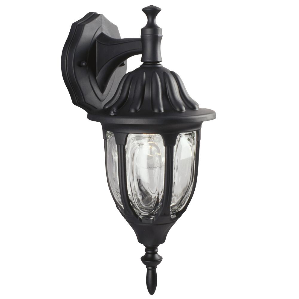 Outdoor Cast Aluminum Lantern - Black w/ Clear Glass
