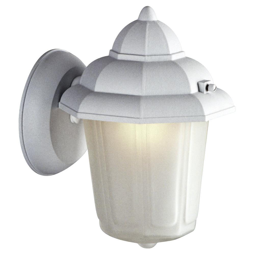 Outdoor Cast Aluminum Lantern - White w/ Frosted Glass