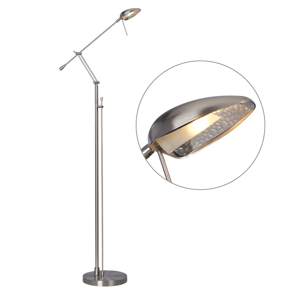 Floor Lamp - Brushed Nickel with Metal Shade (Dimmable)