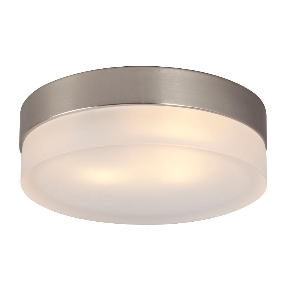 LED Flush Mount Ceiling Light - in Brushed Nickel finish with Frosted Glass