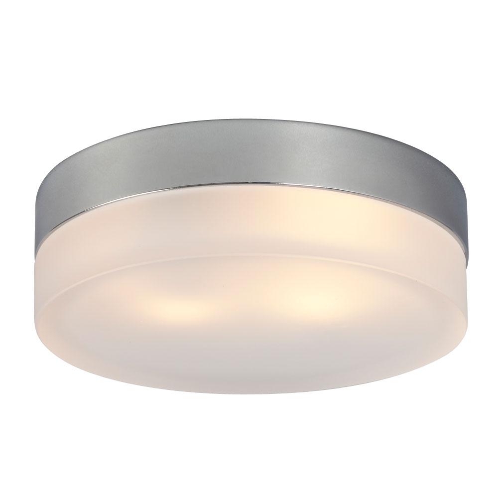 LED Flush Mount Ceiling Light - in Polished Chrome finish with Frosted Glass