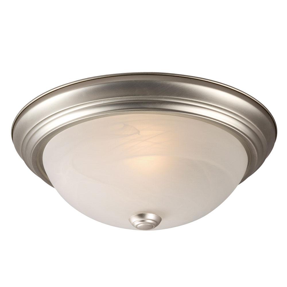 LED Flush Mount Ceiling Light - in Pewter finish with Marbled Glass