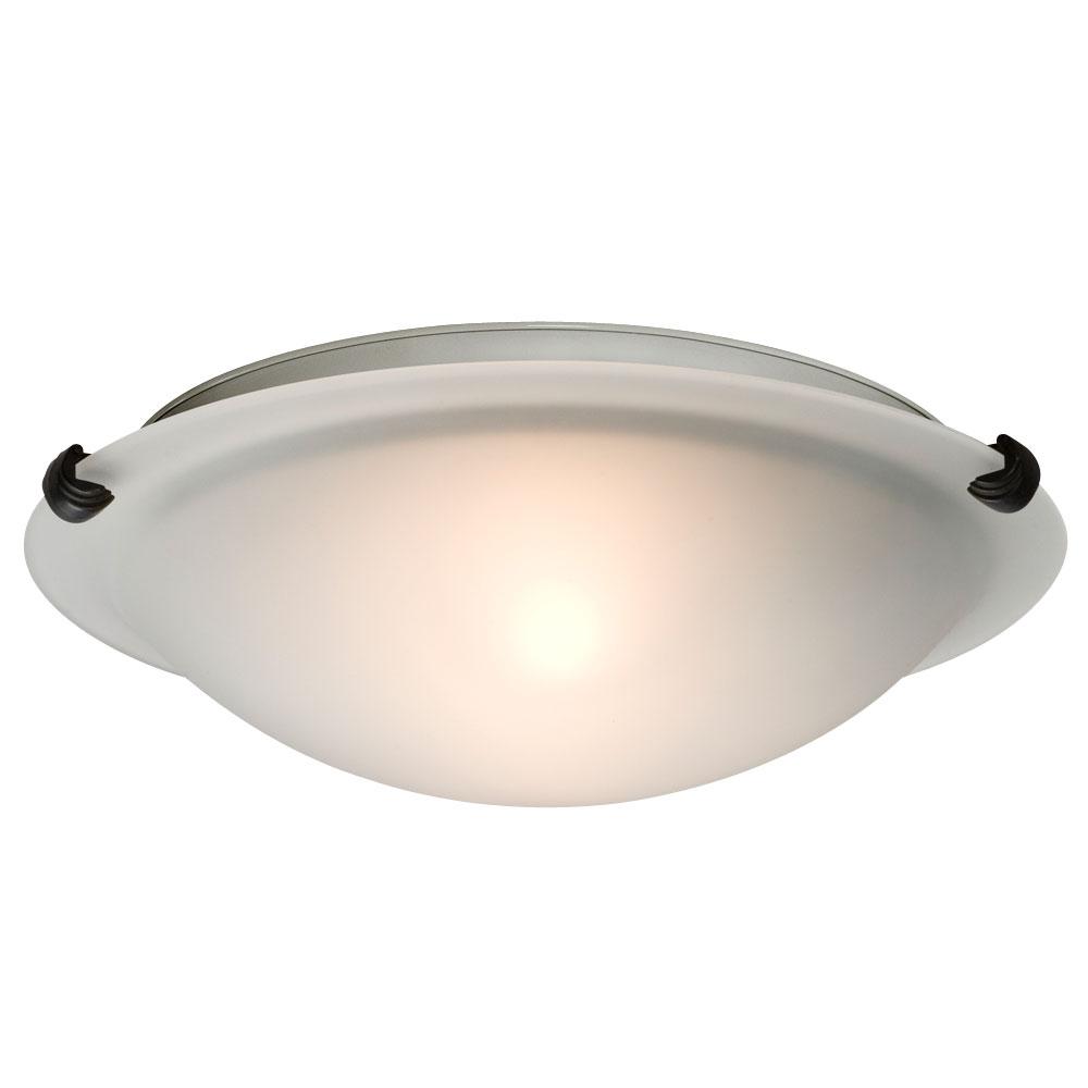 LED Flush Mount Ceiling Light - in Oil Rubbed Bronze finish with Frosted Glass