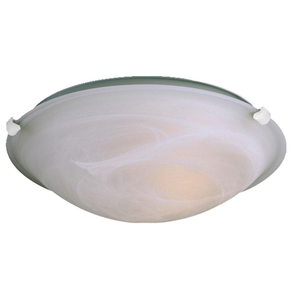 Flush Mount Ceiling Light - in White finish with Marbled Glass