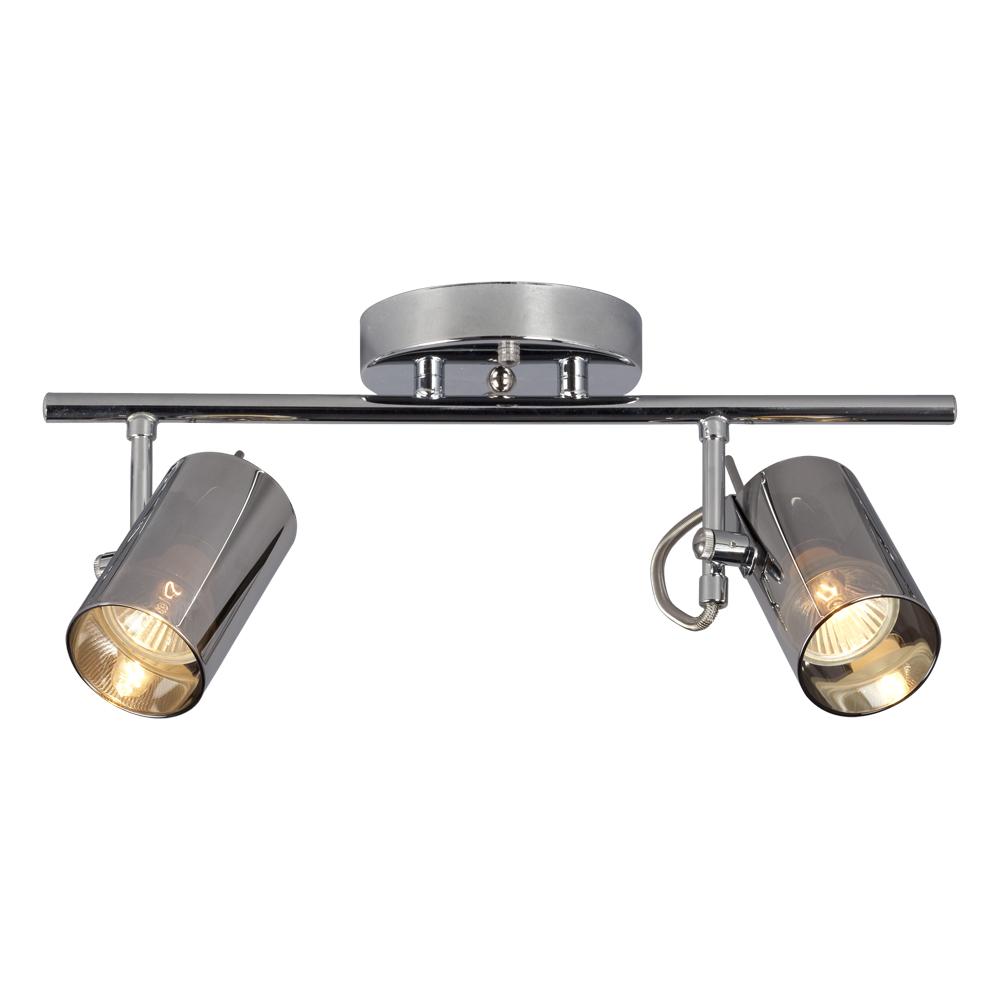 2-Light Track Light - in Polished Chrome finish with Chrome Mirrored Glass