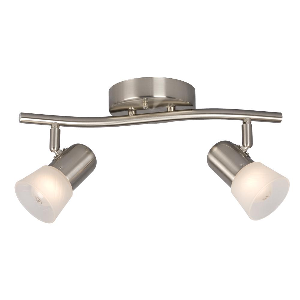 Track Lighting in Brushed Nickel with Frosted Glass 