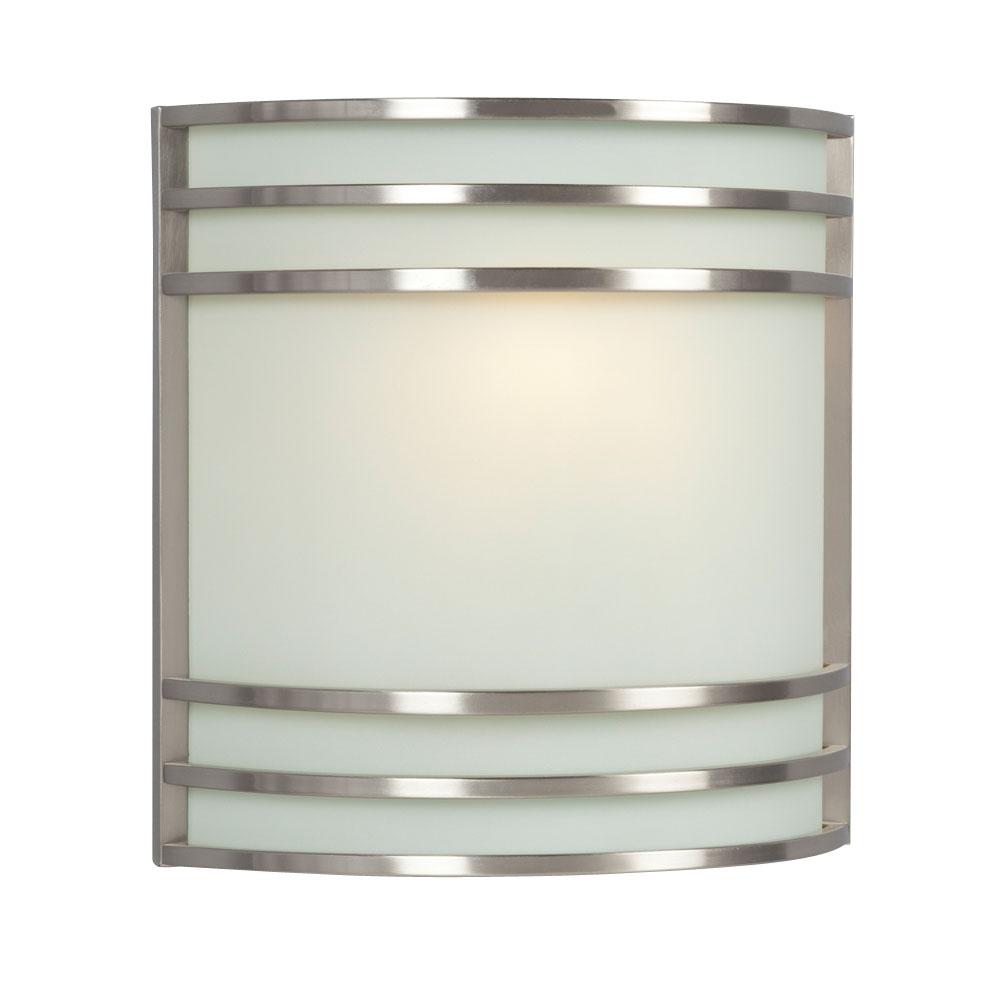 Wall Sconce - in Brushed Nickel finish with White Glass