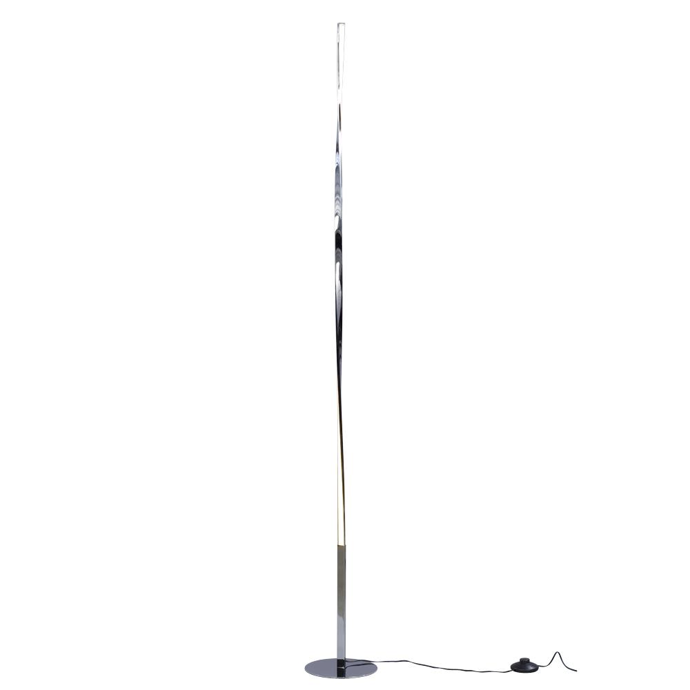 LED Twisted Floor Lamp with foot switch - in Polished Chrome finish with Acrylic Lens (non-dimmable)