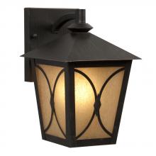 Galaxy Lighting 312030ORB/FA - Outdoor Lantern - Oil Rubbed Bronze with Frosted Amber Seeded Glass