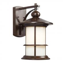 Galaxy Lighting 319950BZ - Outdoor Wall Mount Lantern - in Bronze finish with Ivory Art Glass
