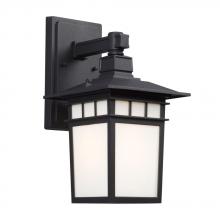 Galaxy Lighting 321960BK - Outdoor Wall Mount Lantern - in Black finish with White Art Glass