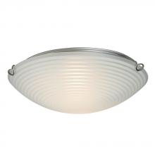 Galaxy Lighting 615293CH-213EB - Flush Mount Ceiling Light- in Polished Chrome finish with Striped Patterned Satin White Glass