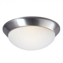 Galaxy Lighting ES626102BN - Flush Mount Ceiling Light - in Brushed Nickel finish with White Glass