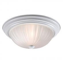 Galaxy Lighting L635022WH010A1 - LED Flush Mount Ceiling Light - in White finish with Frosted Melon Glass