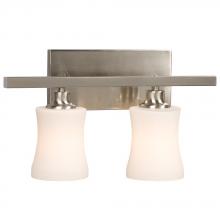 Galaxy Lighting 710152BN - Two Light Vanity - Brushed Nickel with White Glass