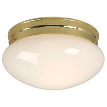 Galaxy Lighting L810210PB010A1 - LED Utility Flush Mount Ceiling Light - in Polished Brass finish with White Glass