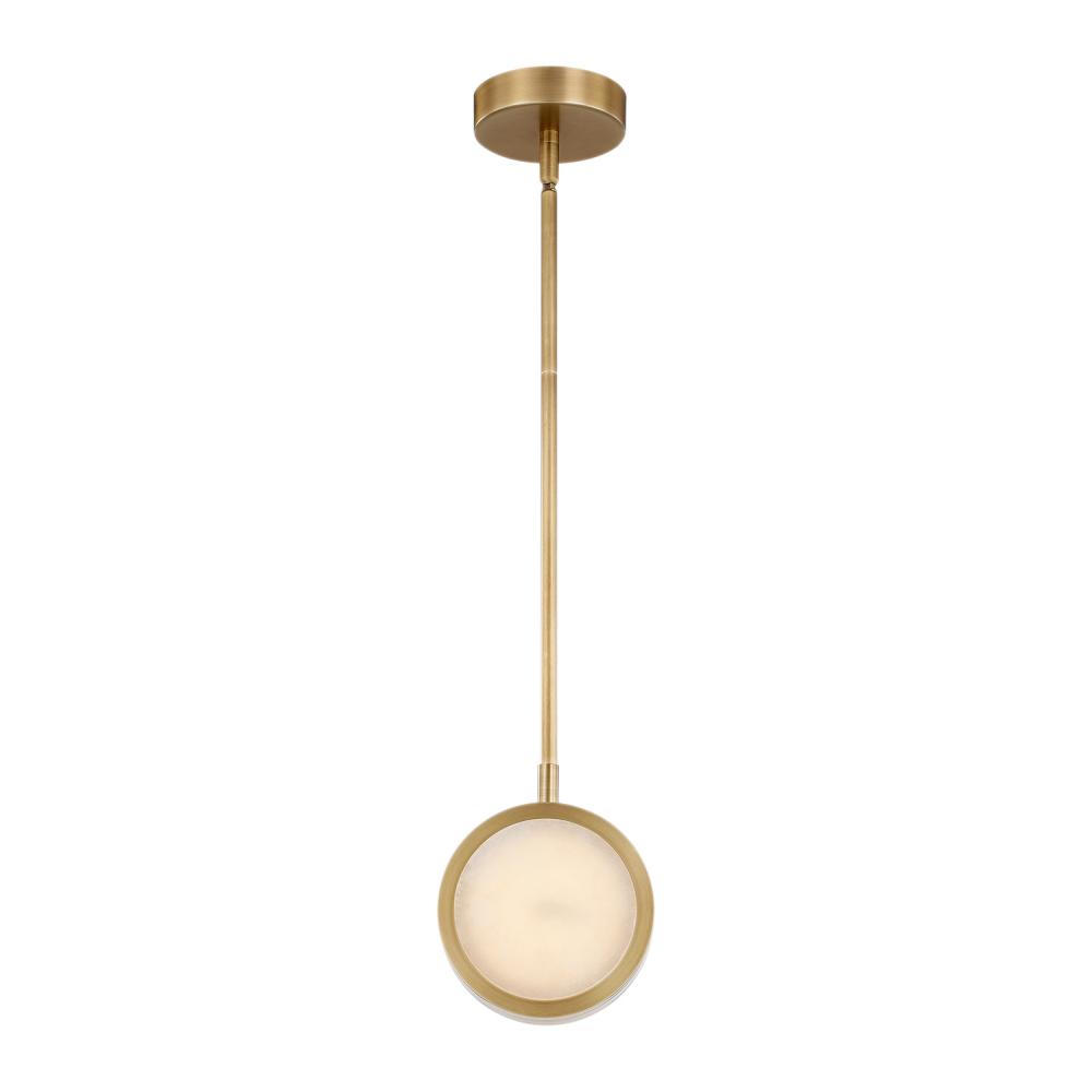 Blanco 6-in Vintage Brass/Alabaster LED Pendant