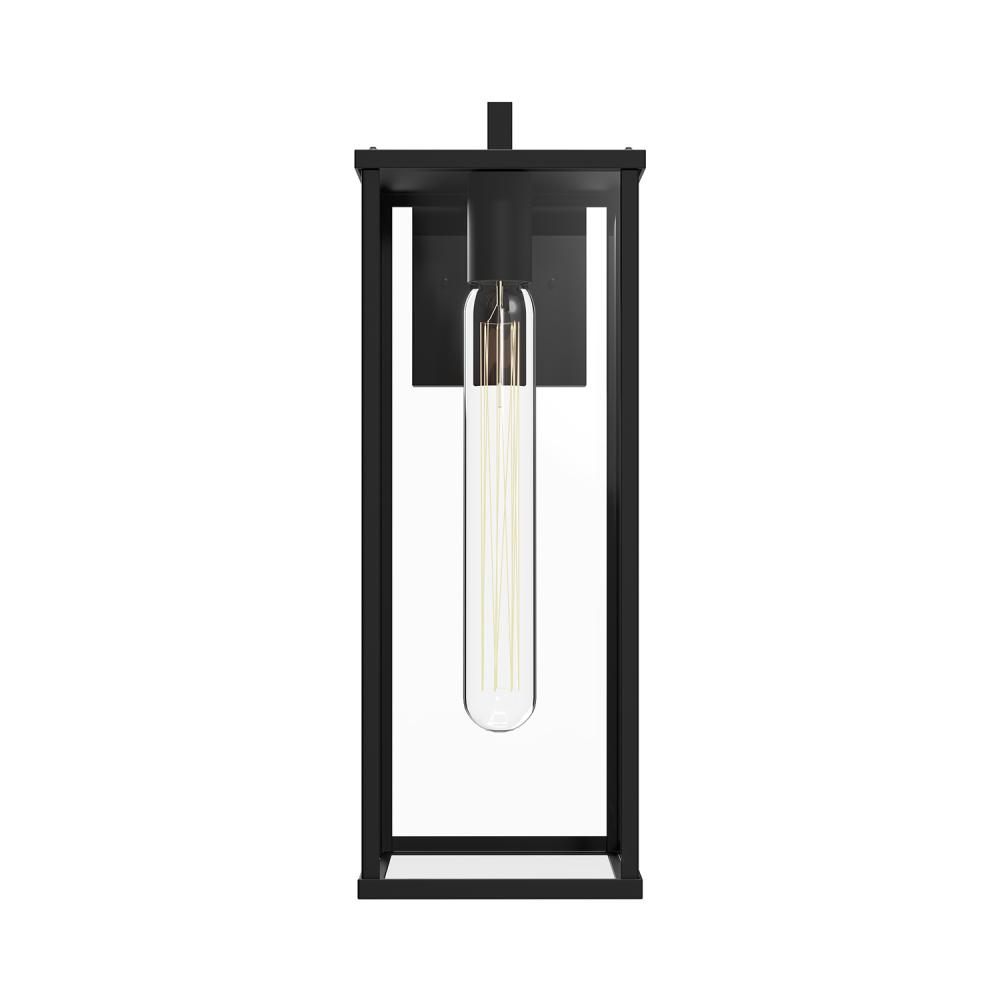 Brentwood 17-in Clear Glass/Textured Black 1 Light Exterior Wall Sconce