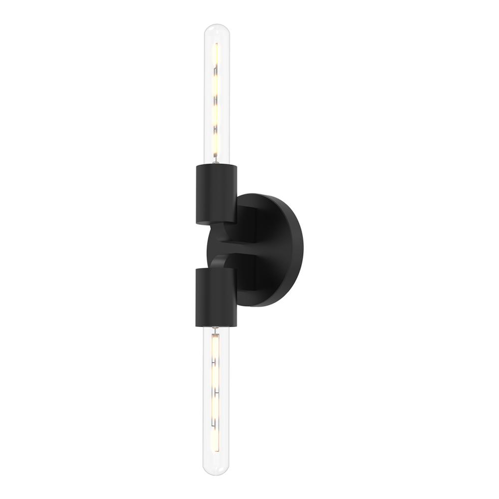Claire 5-in Matte Black 2 Lights Wall/Vanity