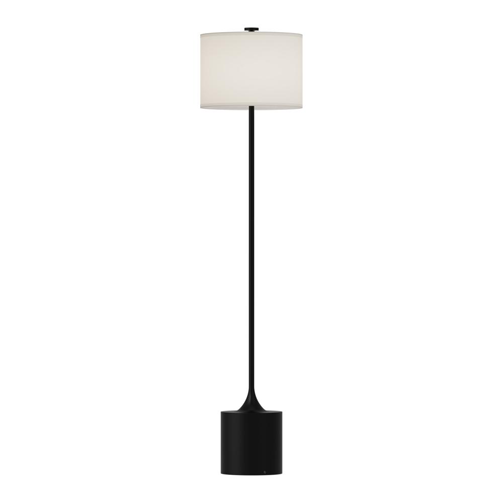 Issa 61-in Matte Black/Ivory Linen 1 Light Floor Lamp