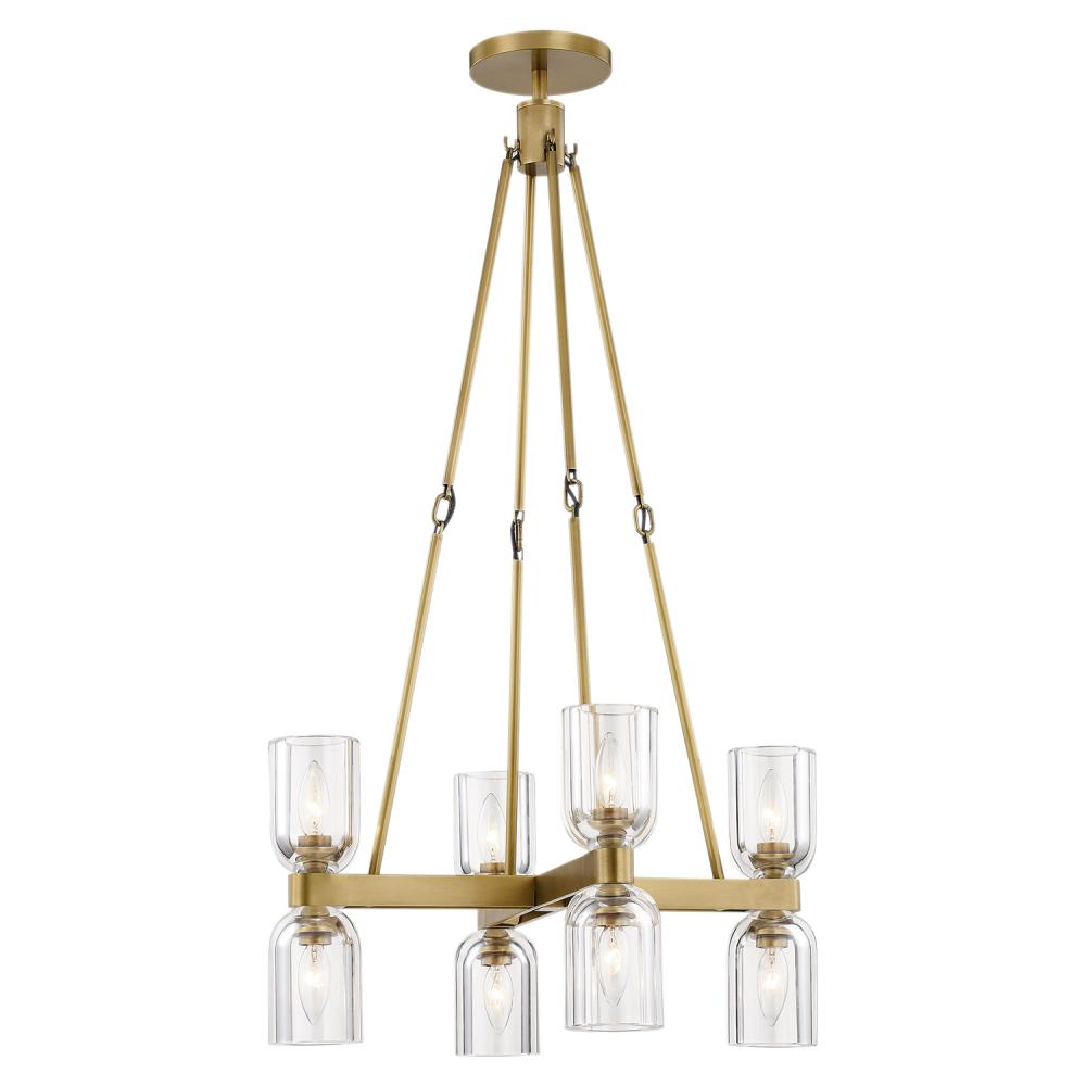 Lucian 22-in Clear Crystal/Vintage Brass 8 Lights Chandeliers