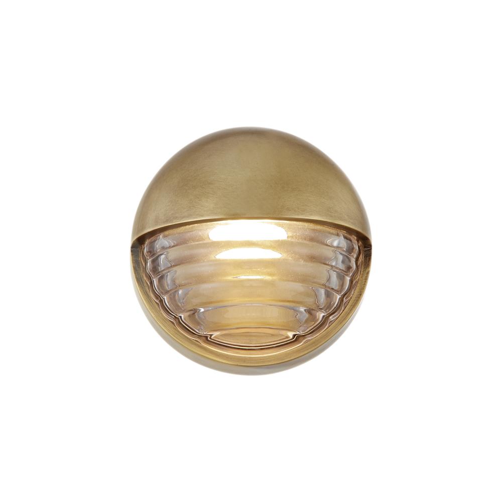 Palais 6-in Ribbed Glass/Vintage Brass LED Wall/Vanity