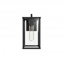 Alora Lighting EW652505BKCL - Brentwood 12-in Clear Glass/Textured Black 1 Light Exterior Wall Sconce