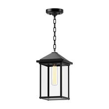 Alora Lighting EP552009BKCL - Larchmont 9-in Clear Glass/Textured Black 1 Light Exterior Pendant