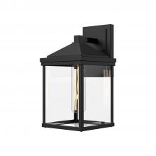 Alora Lighting EW552009BKCL - Larchmont 9-in Clear Glass/Textured Black 1 Light Exterior Wall Sconce