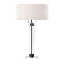 Alora Lighting TL567218MBWL - Sasha 18-in Matte Black/White Linen 2 Lights Table Lamp