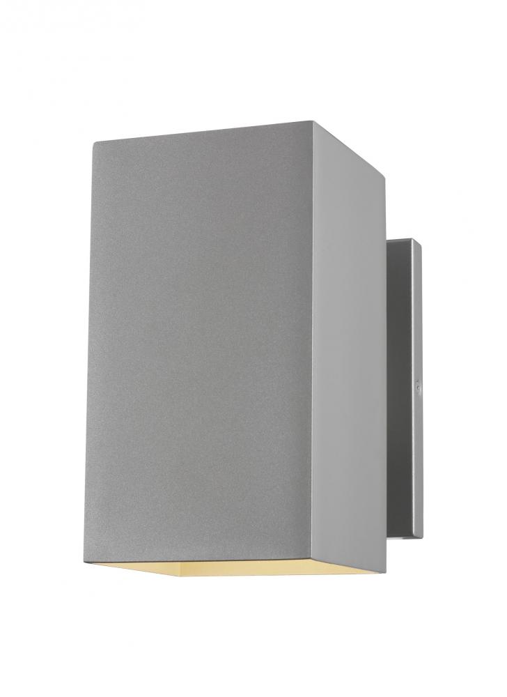 Pohl modern 1-light outdoor exterior Dark Sky compliant medium wall lantern in painted brushed nicke