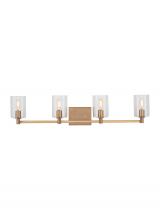 Visual Comfort & Co. Studio Collection 4464204-848 - Fullton modern 4-light indoor dimmable bath vanity wall sconce in satin brass gold finish